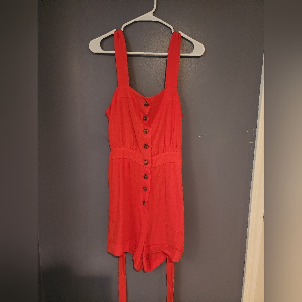 Orange Shorts Romper